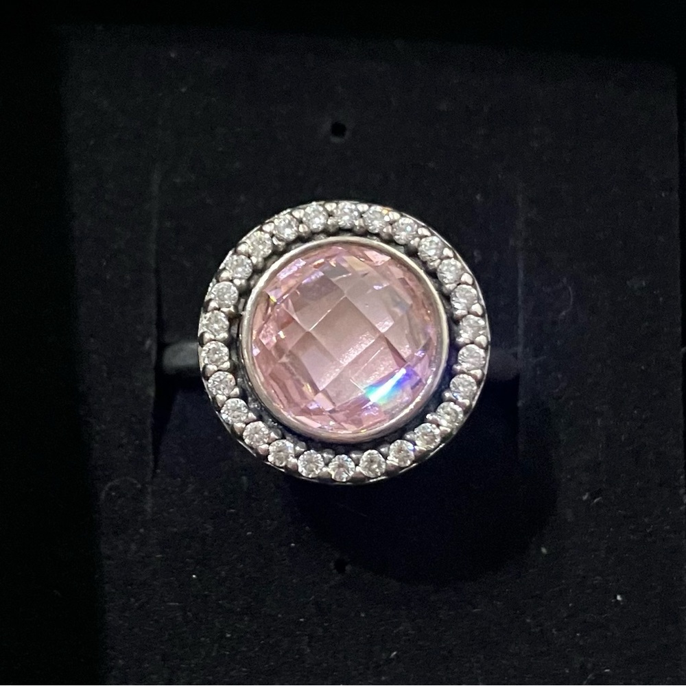 Pandora Brilliant Legacy Pink CZ Ring Size 54